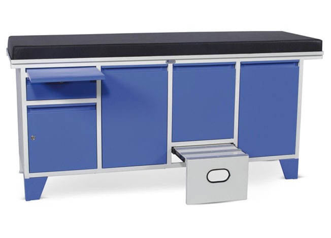 Examination Couch - Plain Top with a Drawer and Four Cabinets