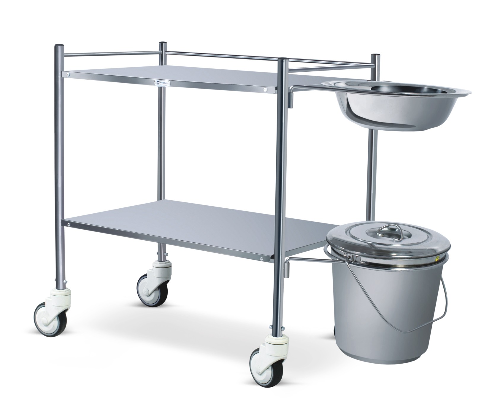 Dressing Trolley - Stainless Steel (with Bowl and Bucket)