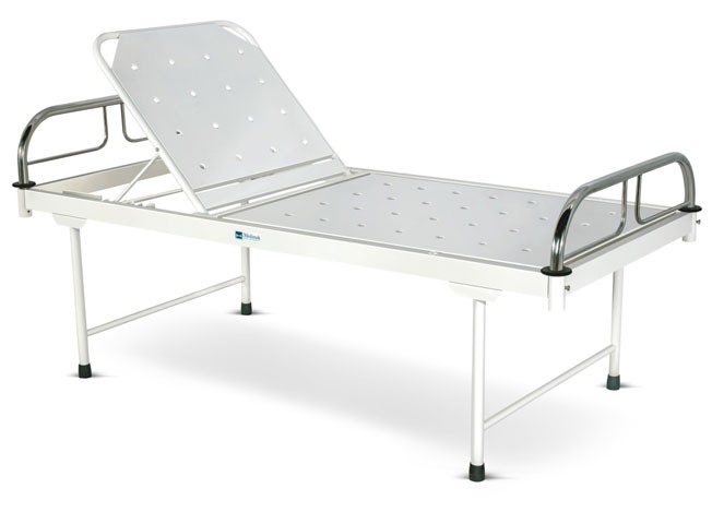 Bed with Backrest adjustment on Ratchet mechanism With SS Head and Foot boards with SS Tubes