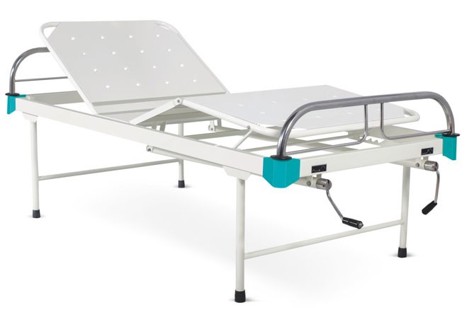 Manually Operated Four Section Fowler Bed With SS Head and Foot boards with SS Tubes
