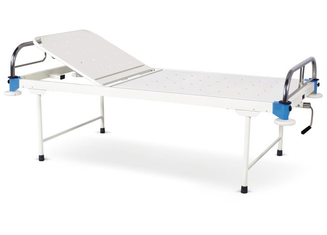 Manually operated Two Section Semi Fowler Bed With SS Head and Foot boards with SS Tubes