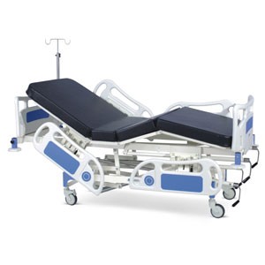 Manually Operated ICU Bed With Polymer Head and Foot boards, Polymer railings, Mattress and Castors