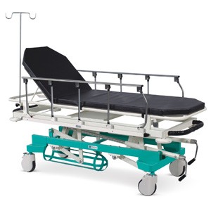 Emergency & Recovery Trolley (Height on Screw Mechanism & Collapsible Railings)  with suitable Mattress