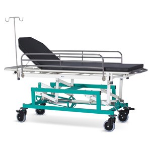 Emergency & Recovery Trolley (Height on Screw Mechanism & Swing Away type Railings)  with suitable Mattress