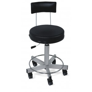 Revolving Stool with Cushioned Seat and Back - SS Framework (Height on Gas Spring)