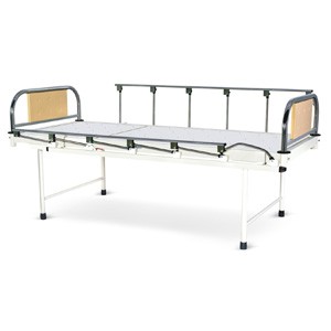 Plain Bed With SS Head and Foot boards with Colored Metal Panels and Collapsible railings